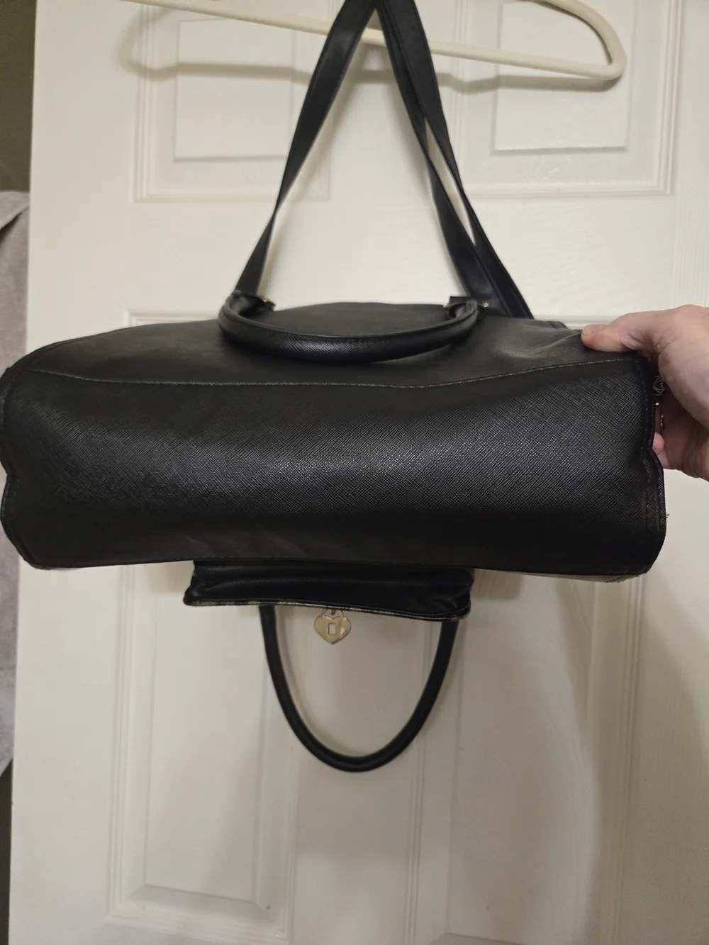 Icing Brand Leopard Print Satchel Handbag with Black Trim